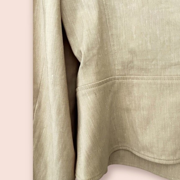 ESCADA Wool Linen Blazer Beige Neutral Button Front Collared Womens Size 40 / M - Picture 12 of 12